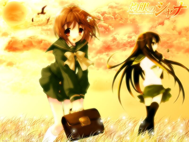 Anime girls in a field