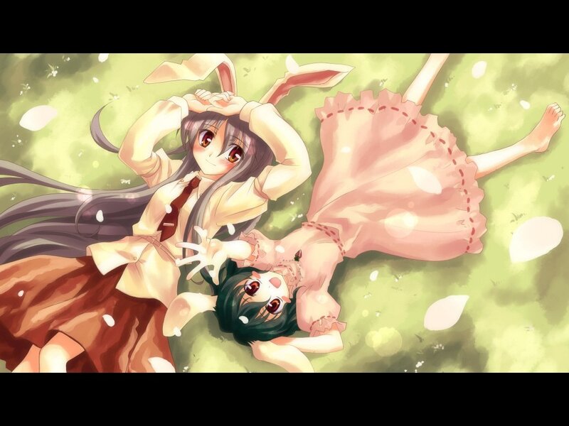 Anime girls in a field