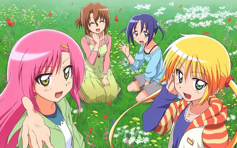 anime girls in a field