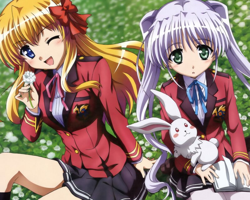 Anime girls in a field