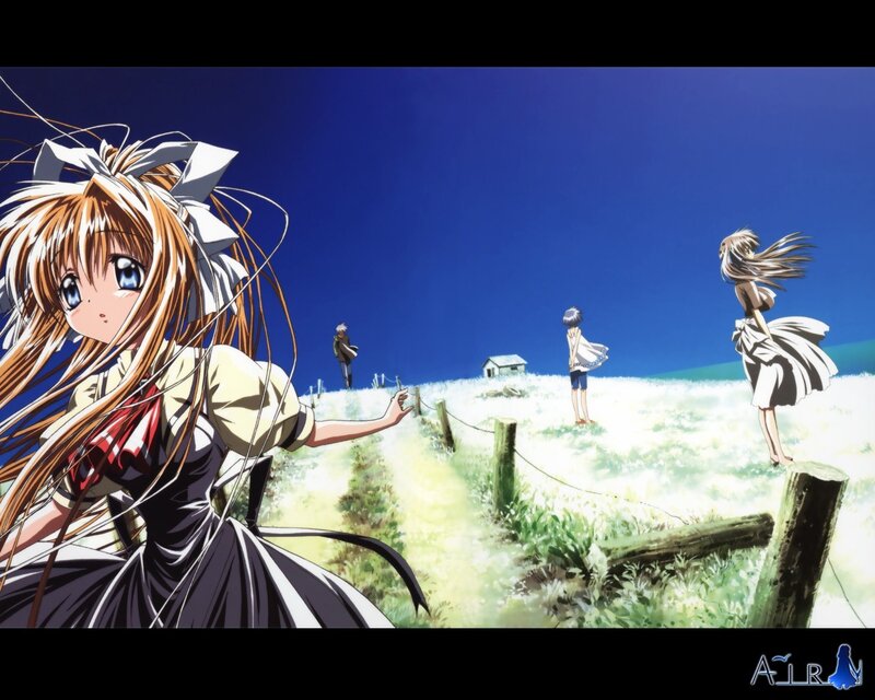 Anime girls in a field