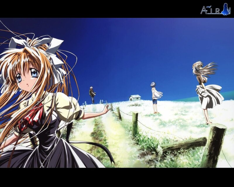 Anime girls in a field