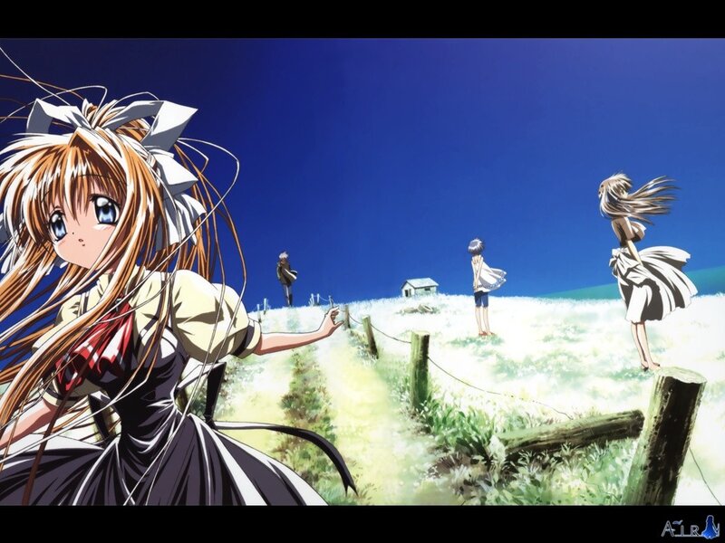 Anime girls in a field