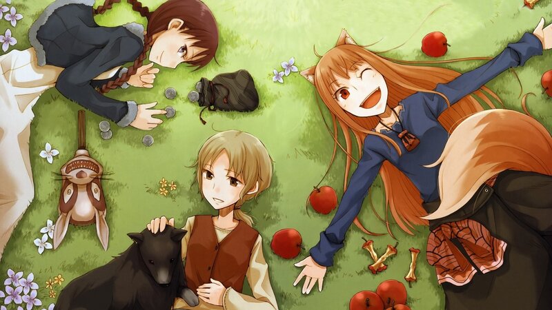 Anime girls in a field