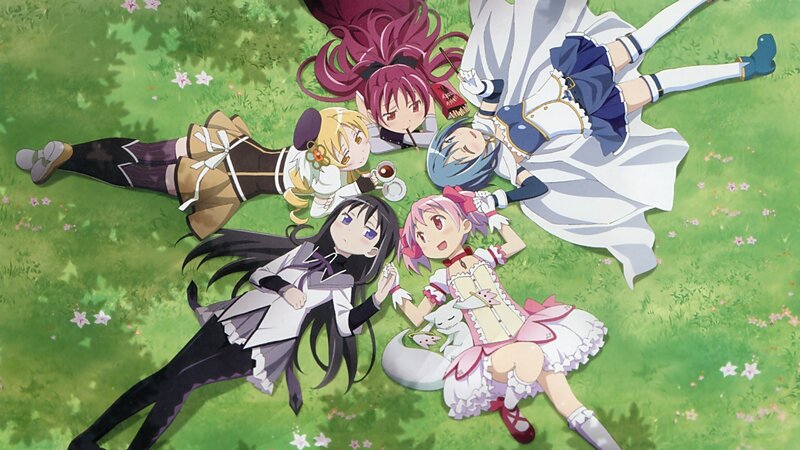 anime girls in a field