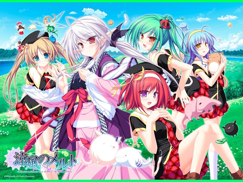Anime girls in a field