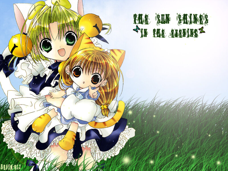 Anime girls in a field