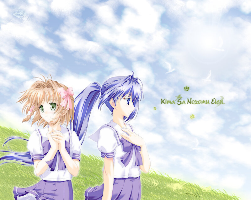 Anime girls in a field