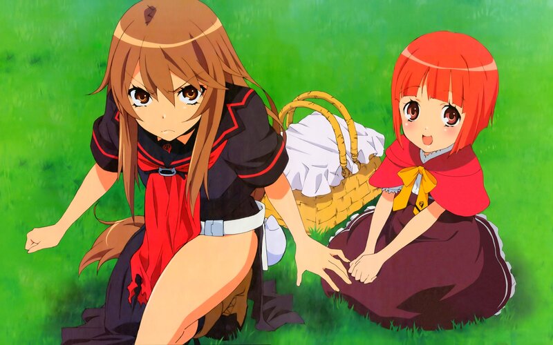 anime girls in a field