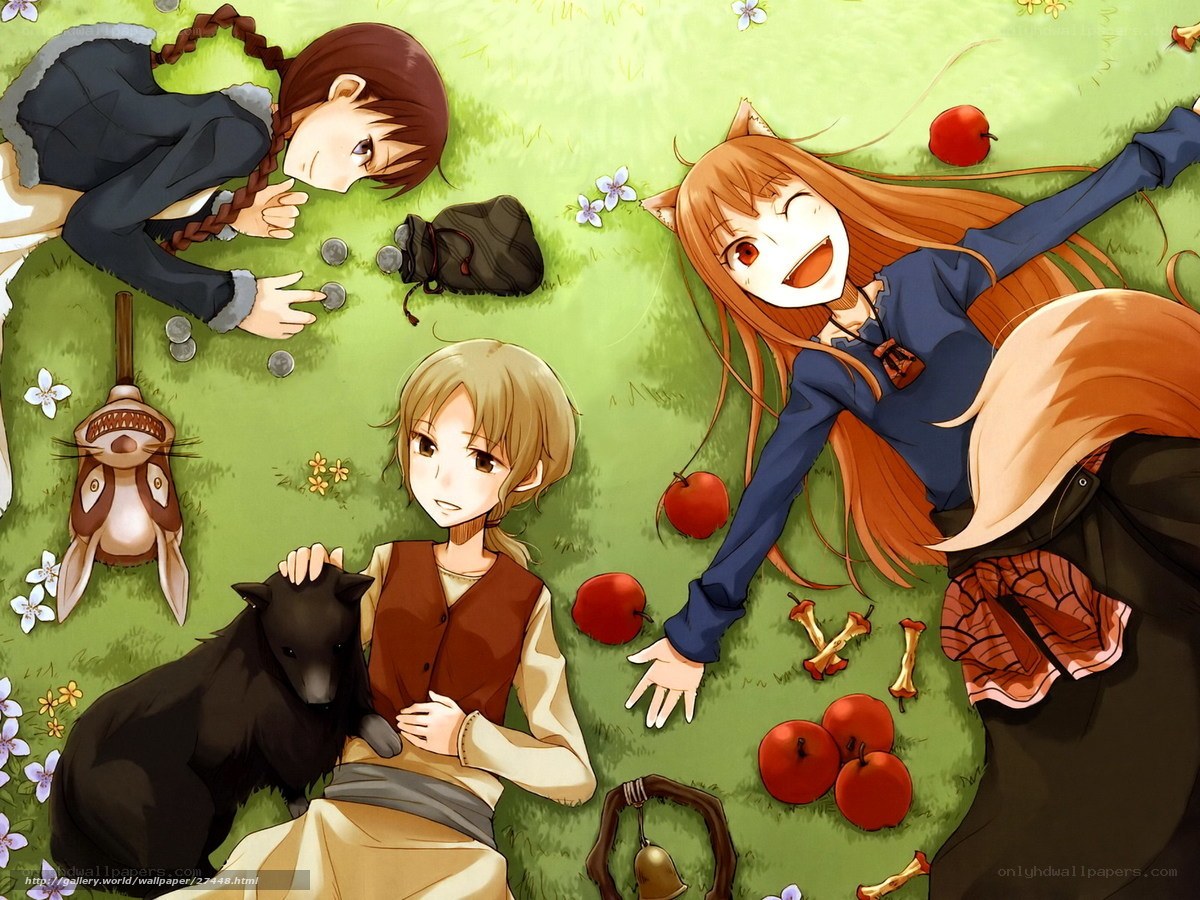 Anime girls in a field