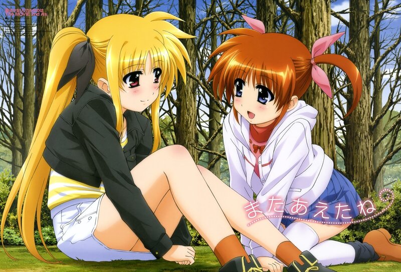Anime girls in a forest