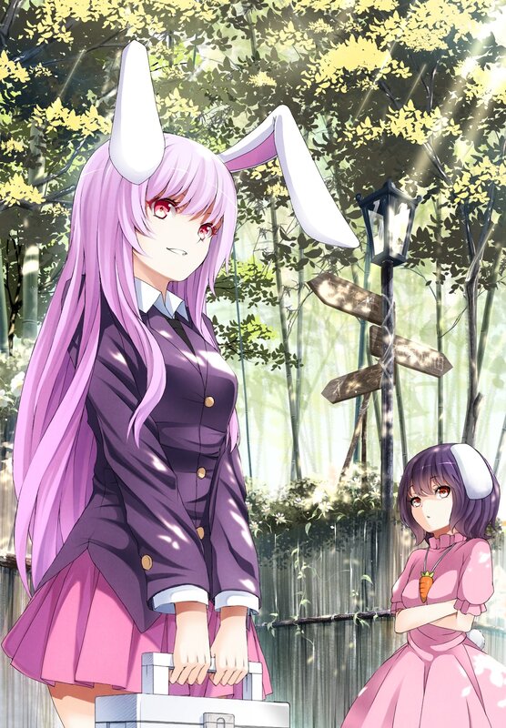 Anime girls in a forest