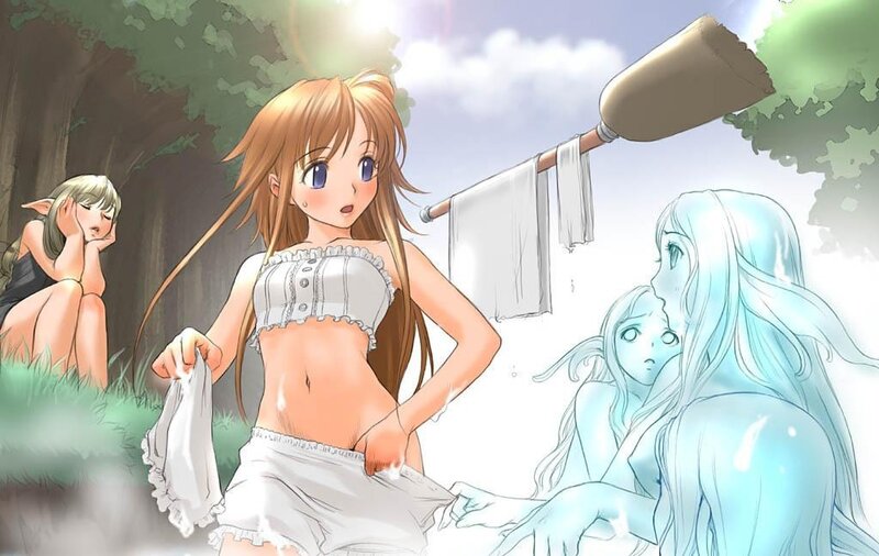 Anime girls in a forest