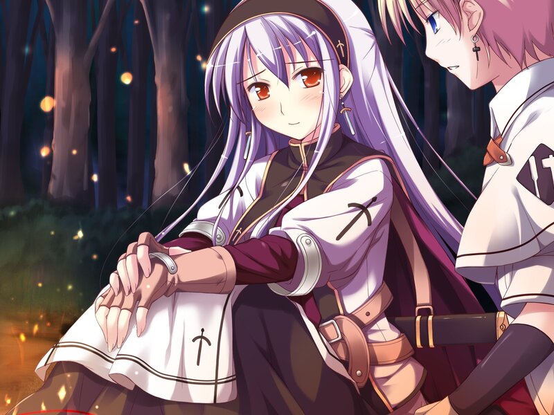 Anime girls in a forest