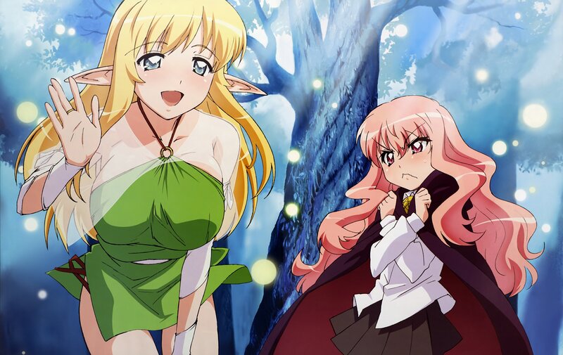 Anime girls in a forest