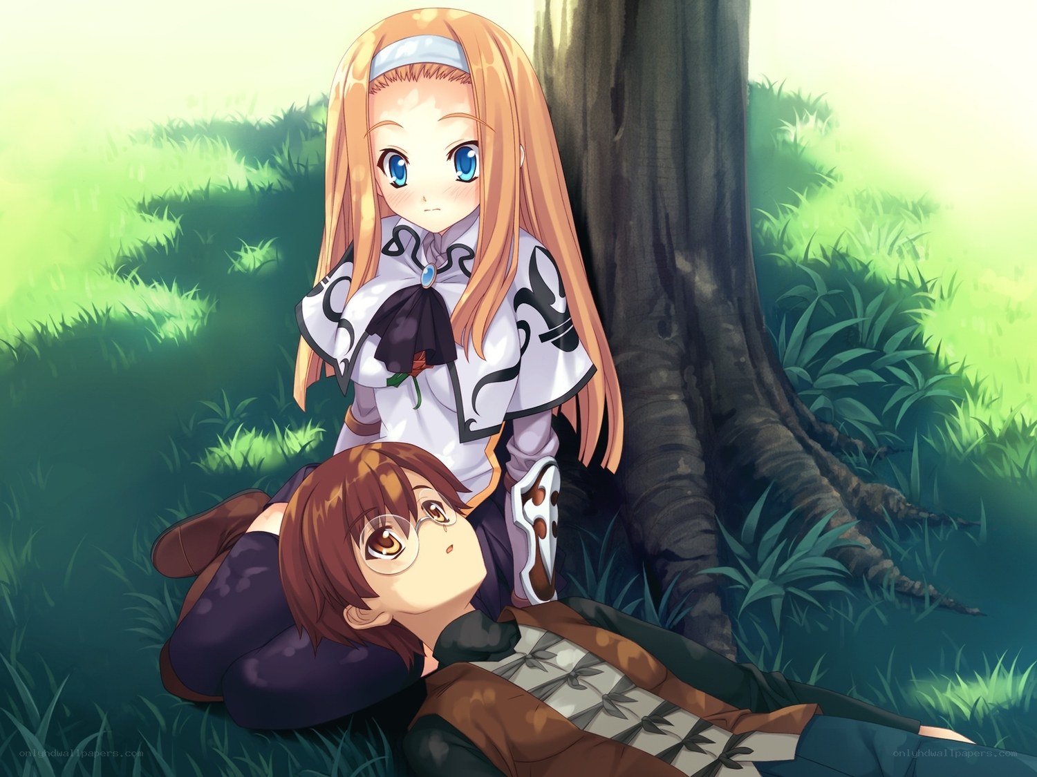 Anime girls in a forest