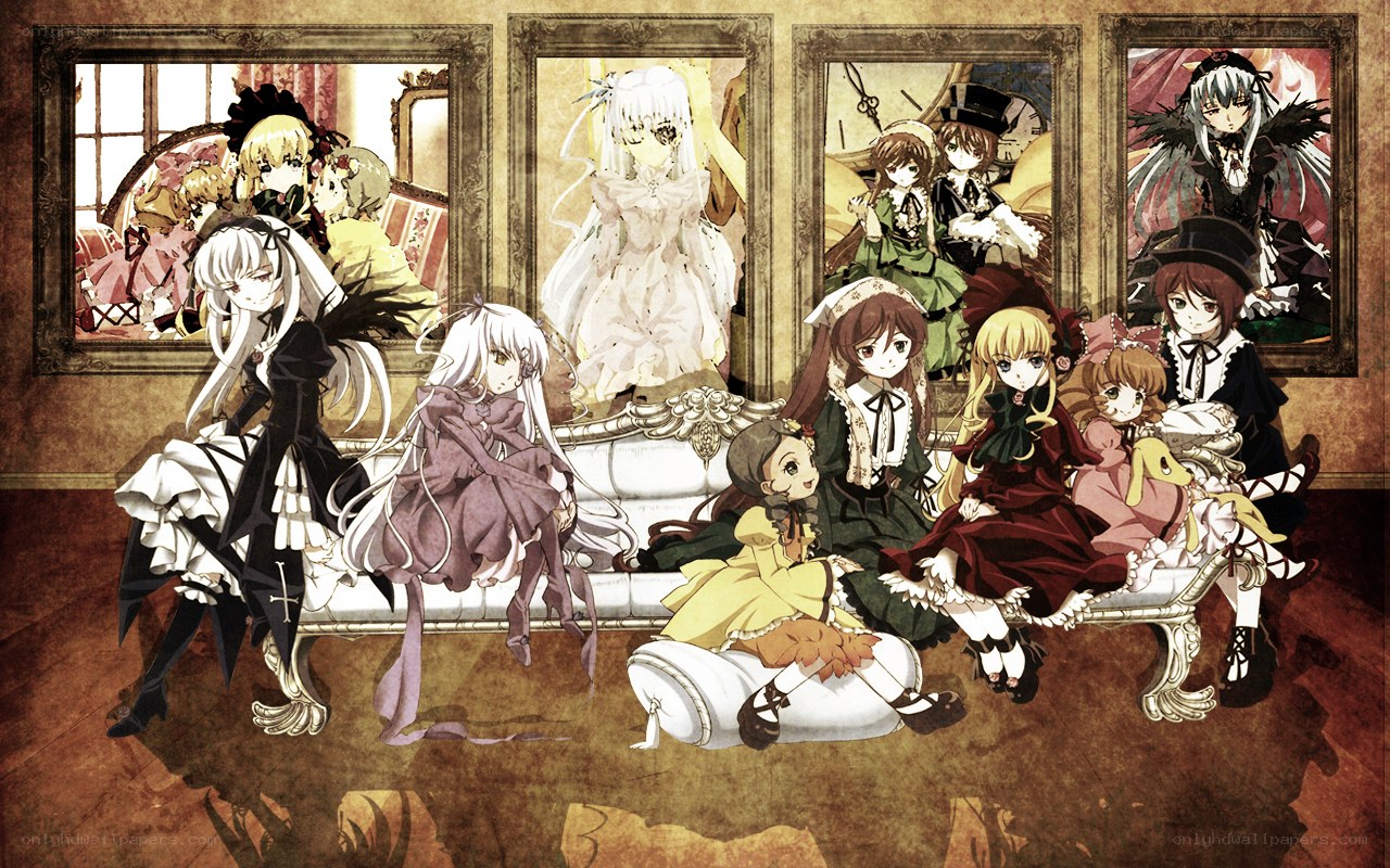 anime girls in a gallery