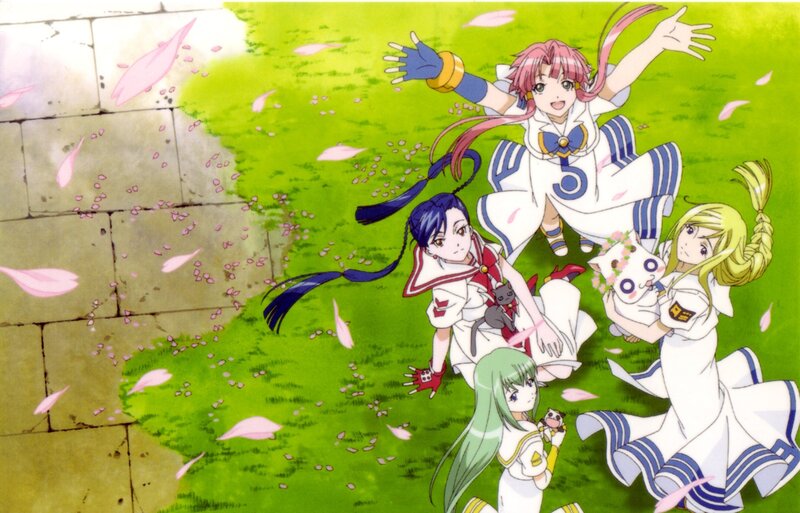 anime girls in a garden