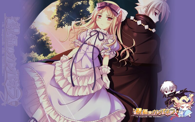 Anime girls in a garden scene