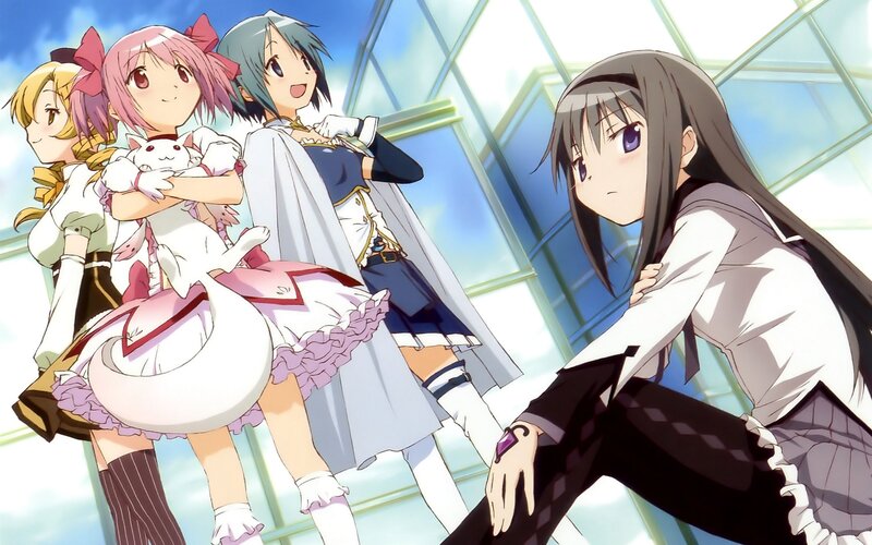 anime girls in a glass room
