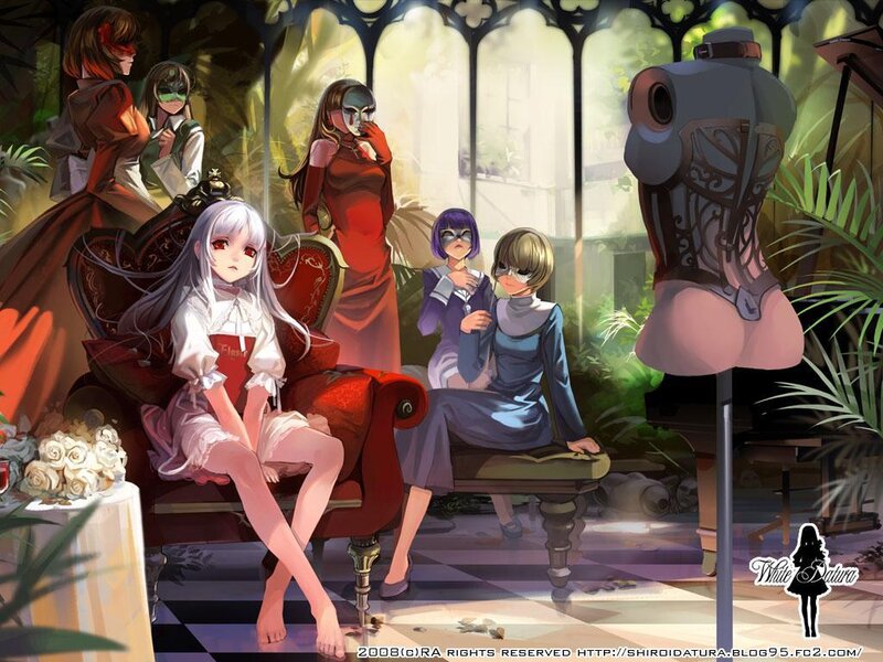 anime girls in a greenhouse
