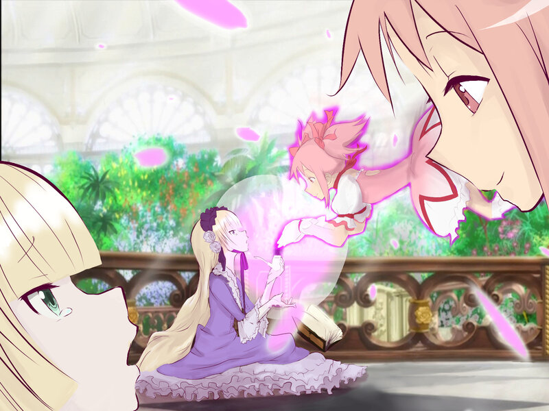 anime girls in a greenhouse