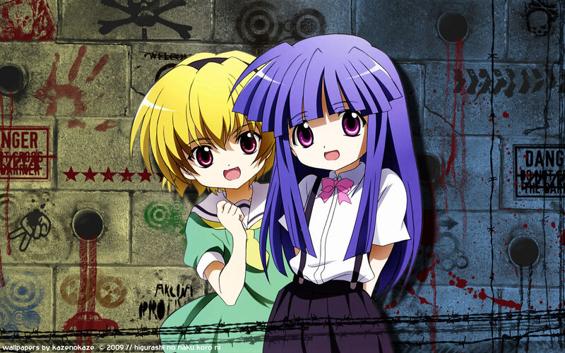 Anime girls in a gritty setting