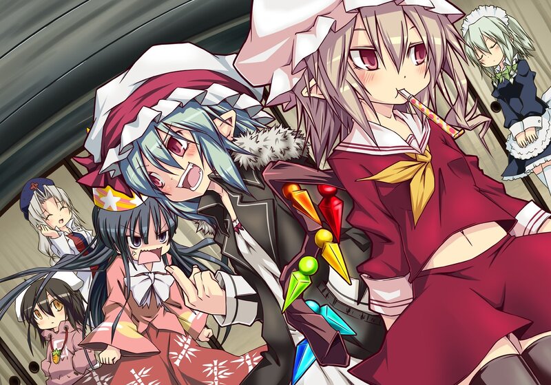 anime girls in a group
