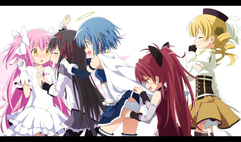 anime girls in a group