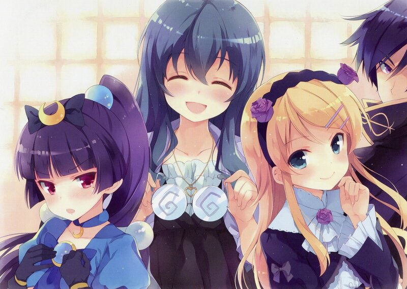 anime girls in a group