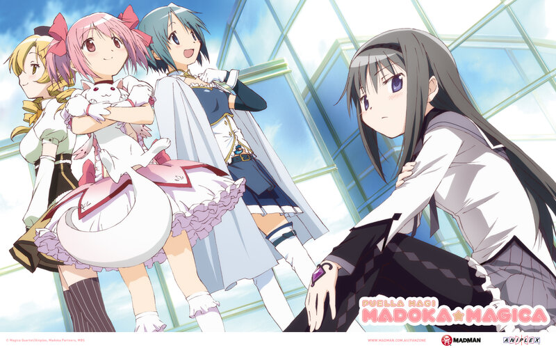 Anime Girls in a Group — Blue, Bright
