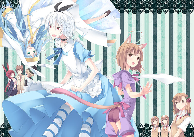Anime Girls in a Group — Blue