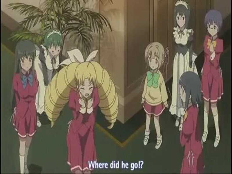 anime girls in a hallway