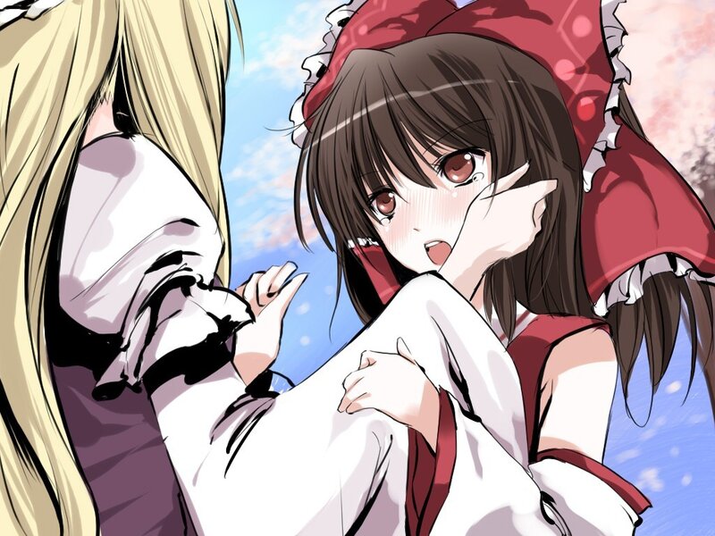 anime girls in a hug