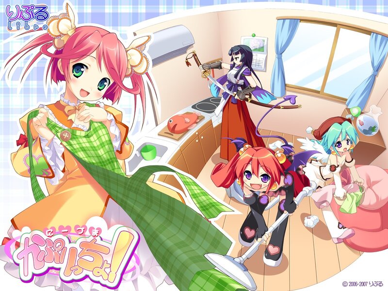 Anime girls in a kitchen