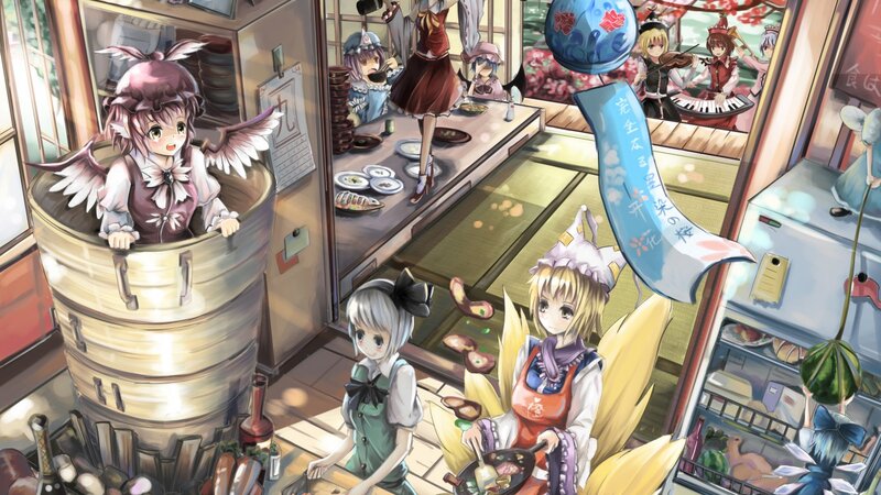 Anime Girls in a Kitchen — Yellow