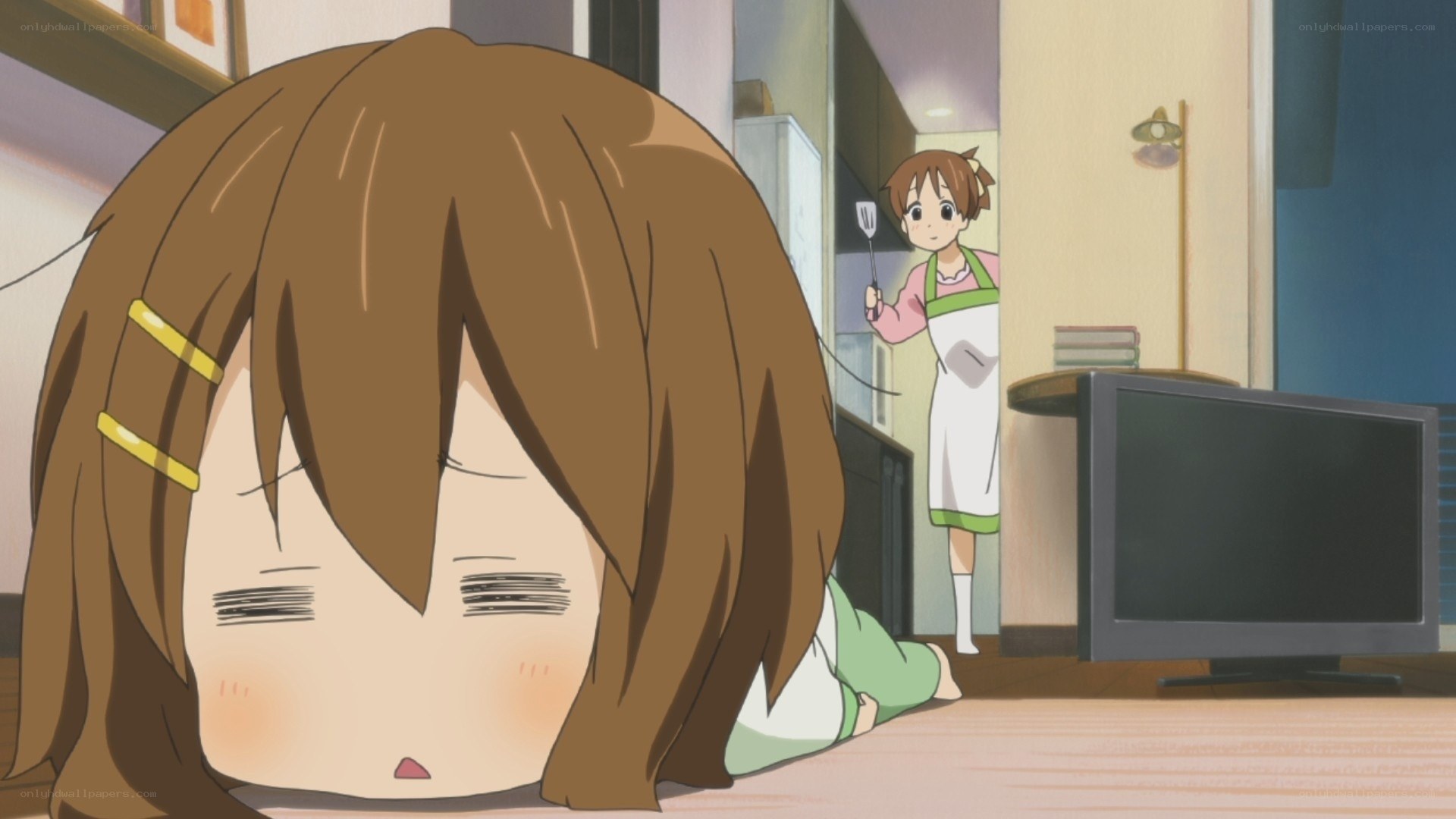 Anime girls in a kitchen