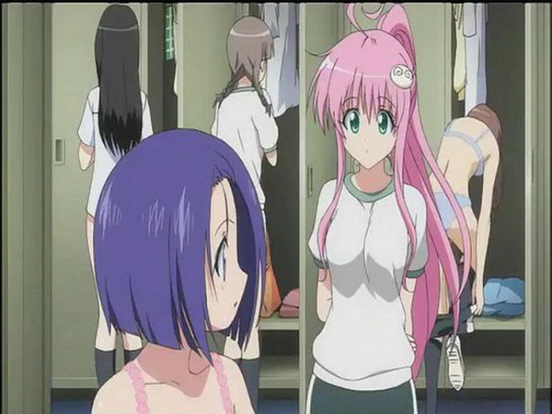 Anime girls in a locker room