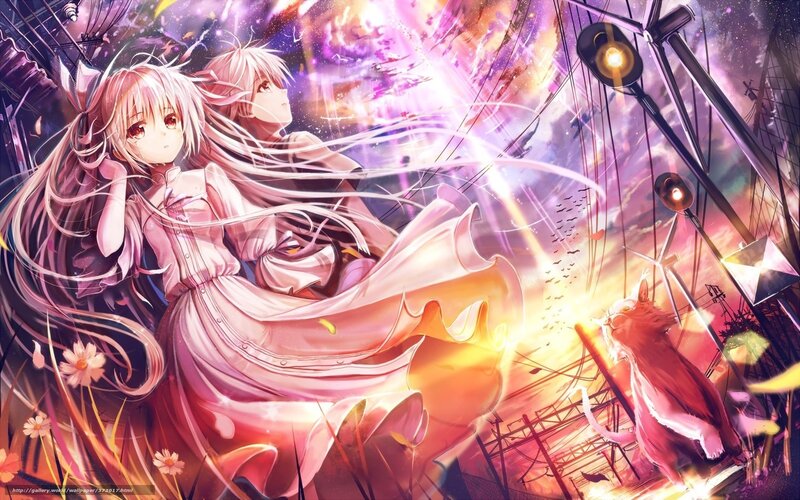 Anime girls in a magical city