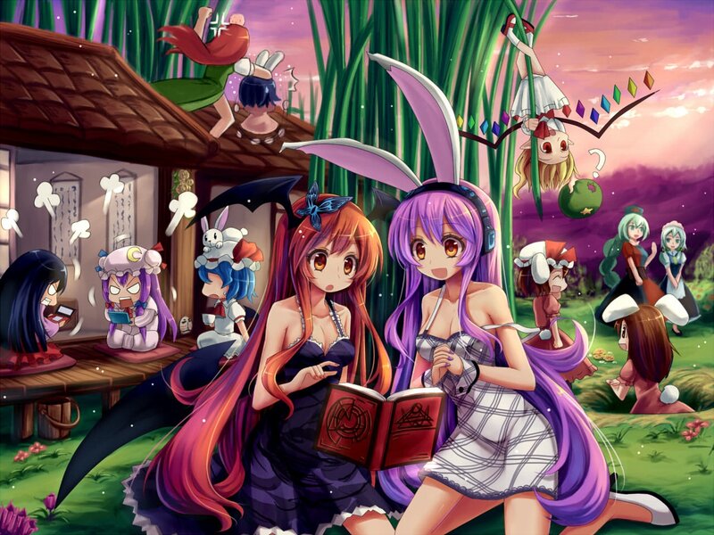Anime girls in a magical forest