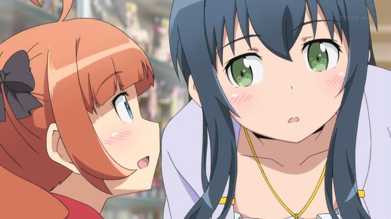 Anime girls in a market