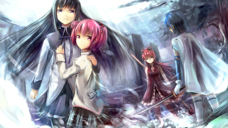 anime girls in a mystical scene