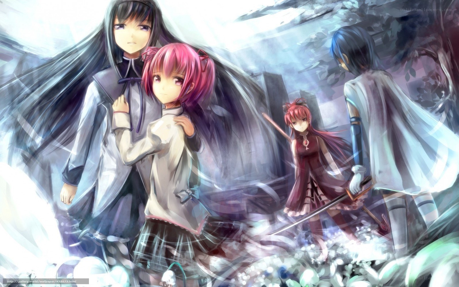 anime girls in a mystical scene