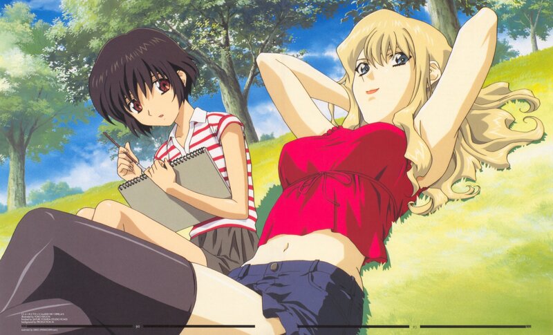 Anime girls in a park