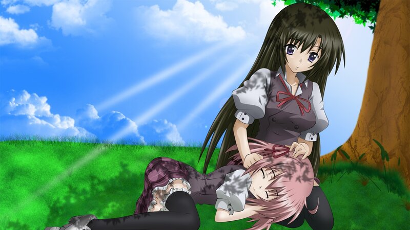 Anime girls in a park