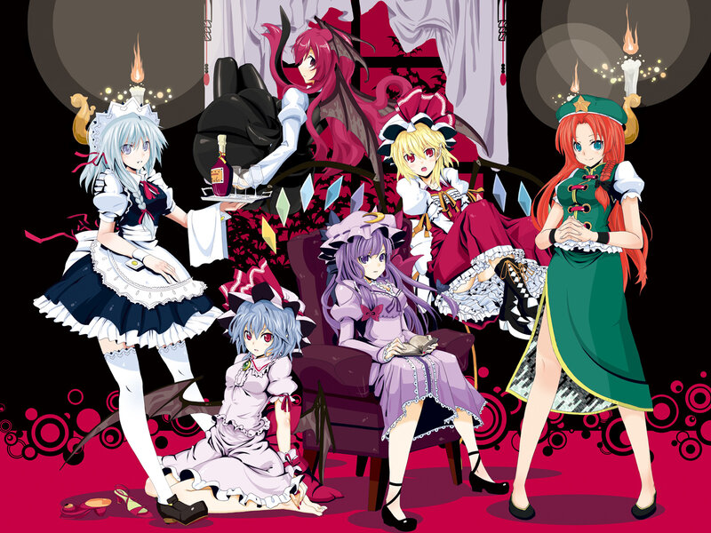 anime girls in a party scene