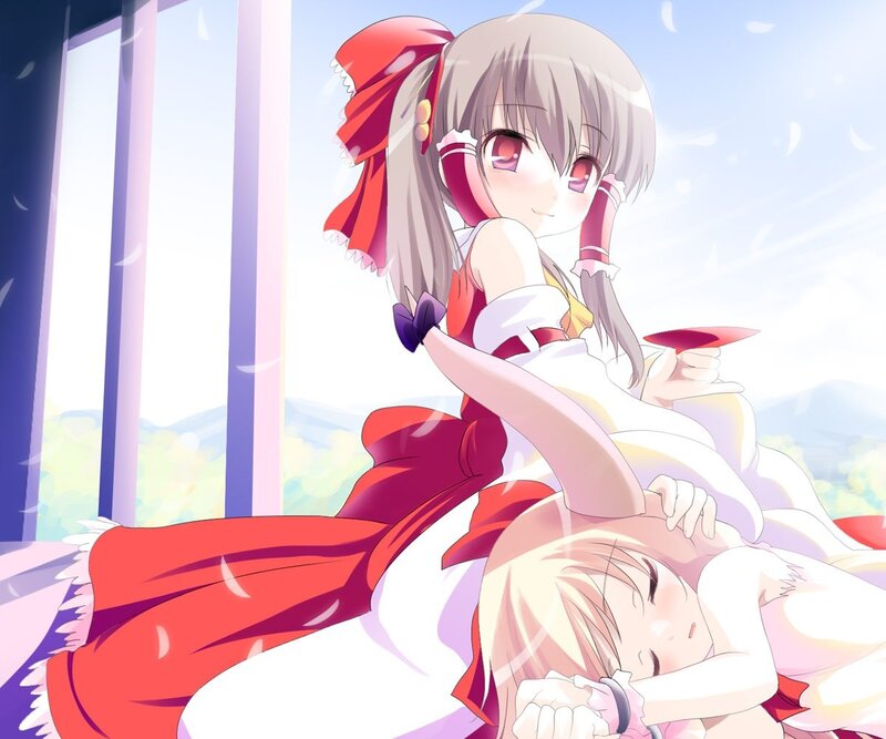 Anime girls in a peaceful moment