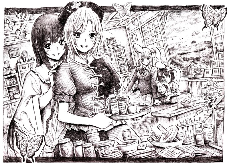 anime girls in a potion shop