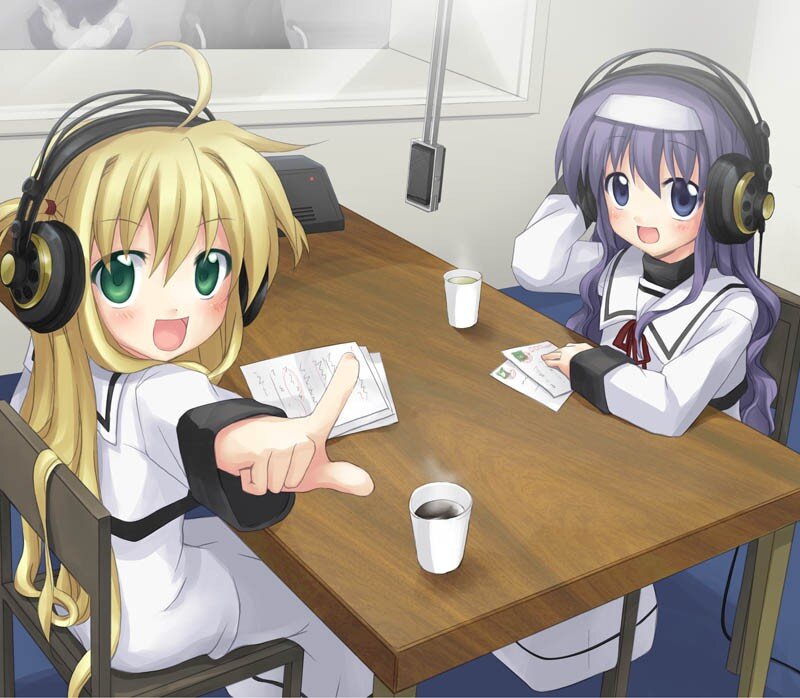 Anime girls in a radio studio