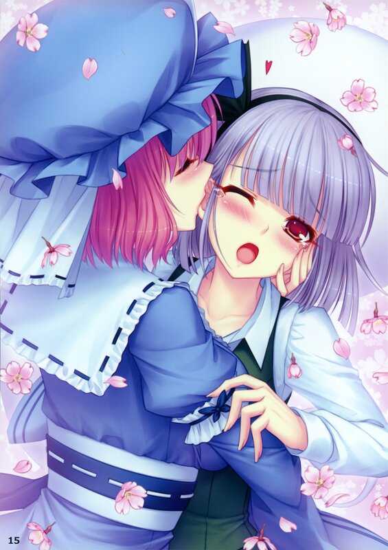anime girls in a romantic moment